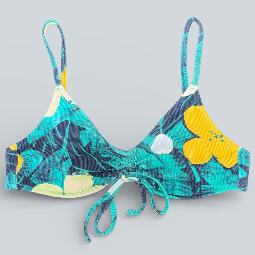 Aerie V Ruched Ribbed Scoop Bikini Top - Picture 5 of 8